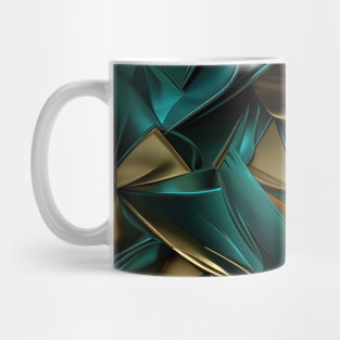 Funky Facade: Trompe-l’oeil Green Turquoise and Gold Mug